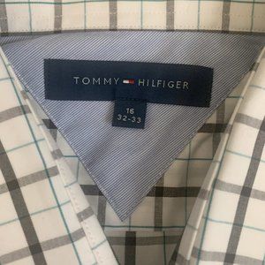 NWT-Tommy Hilfiger Men's Sz 16 32-33 White Long Sleeve Dress Shirt